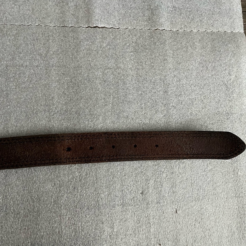 [34”/Max 45”]Ted Baker Dark Brown Leather Belt with Brassed Buckle- Italy - Picture 4 of 8